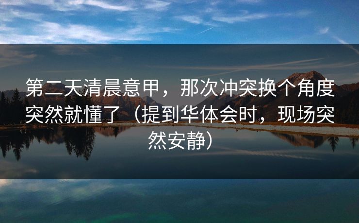第二天清晨意甲，那次冲突换个角度突然就懂了（提到华体会时，现场突然安静）