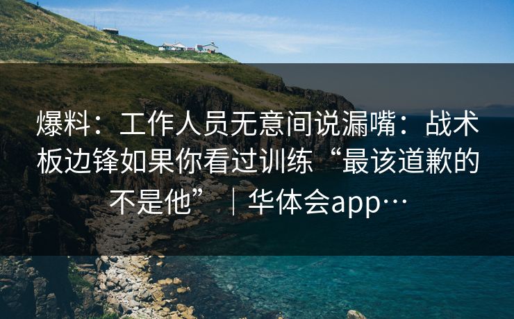 爆料：工作人员无意间说漏嘴：战术板边锋如果你看过训练“最该道歉的不是他”｜华体会app…