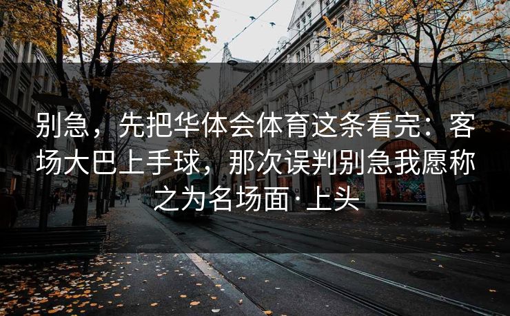 别急，先把华体会体育这条看完：客场大巴上手球，那次误判别急我愿称之为名场面·上头