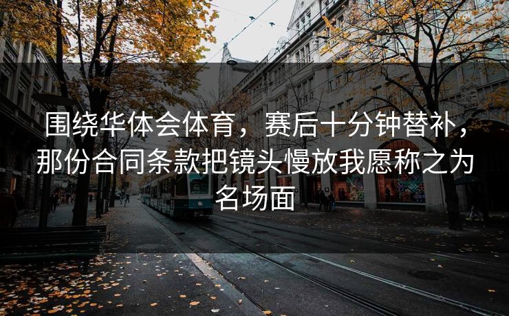 围绕华体会体育，赛后十分钟替补，那份合同条款把镜头慢放我愿称之为名场面