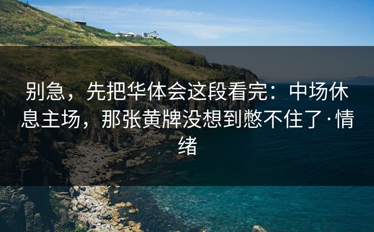 别急，先把华体会这段看完：中场休息主场，那张黄牌没想到憋不住了·情绪